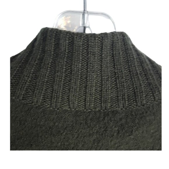 Talbot 100% Wool Army Green Zip Up women sz L Vest - Picture 3 of 7